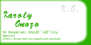karoly onozo business card