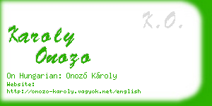 karoly onozo business card